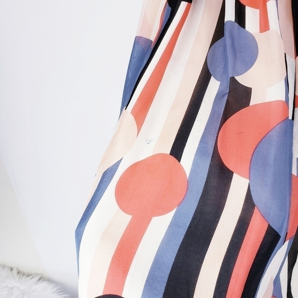 J. Peterman  100% Silk Polka Dot Print Full Skirt Size‎ 6 Lined - Picture 3 of 8